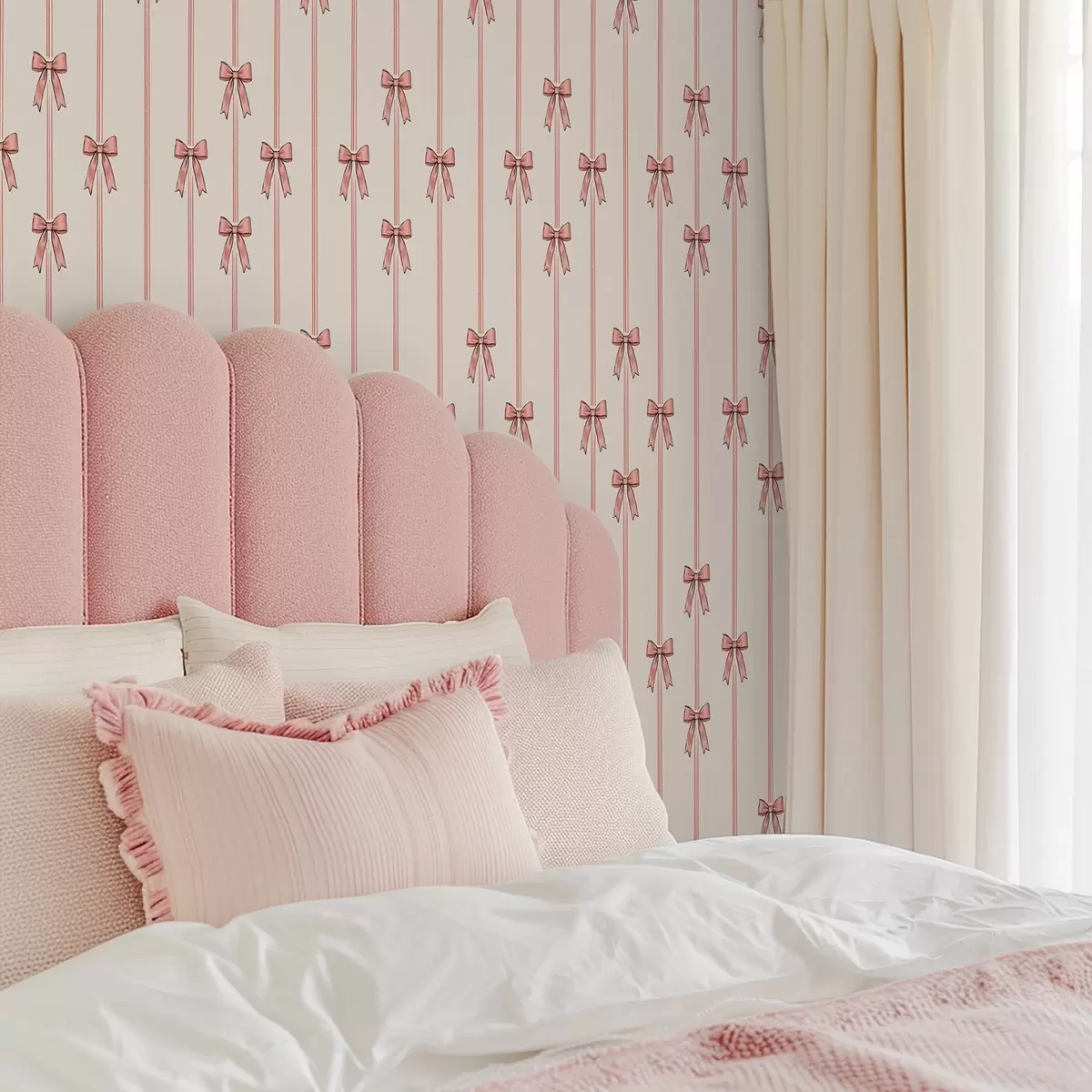 Taustakuva Pystysuuntaiset nauhat ruseteilla, norsunluunvärinen tausta a00653