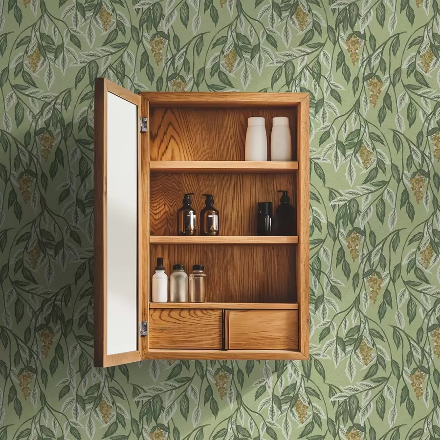 Valokuvatapetti Vihreällä taustalla marjakimppuja sisältävät oksat a00734