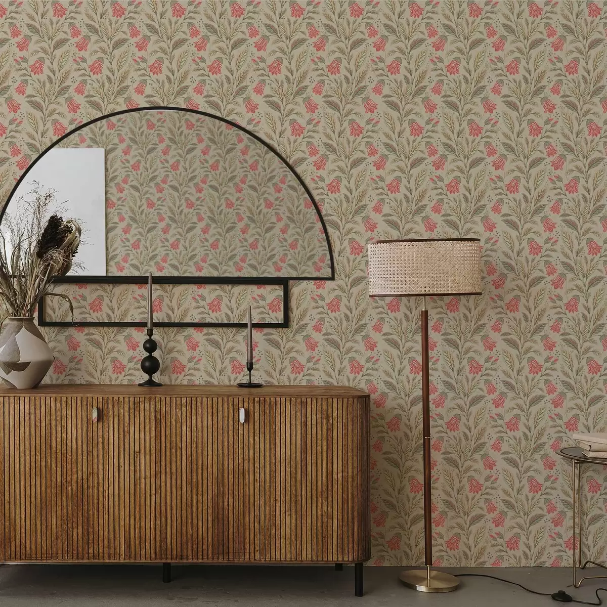 Taustakuva Pienet kukat, joissa on kellomaisia, vaaleanpunaisen ja vihreän sävyisiä kukkia a00760