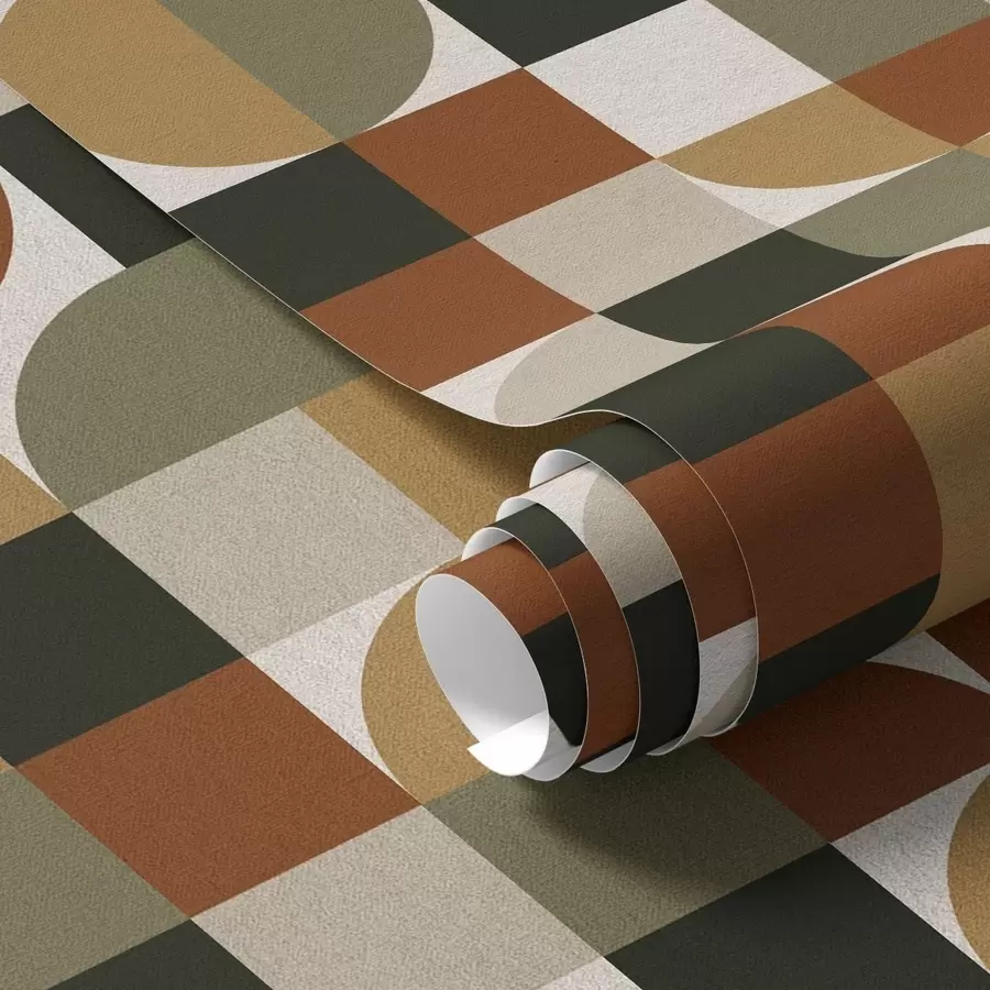 Valokuvatapetti Modulaarinen geometria lämpimissä maanläheisissä sävyissä a00770