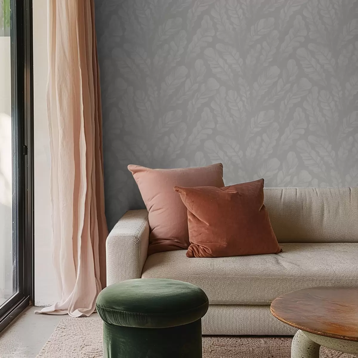 Taustakuva Suuret höyhenet pehmeissä harmaissa sävyissä a00839