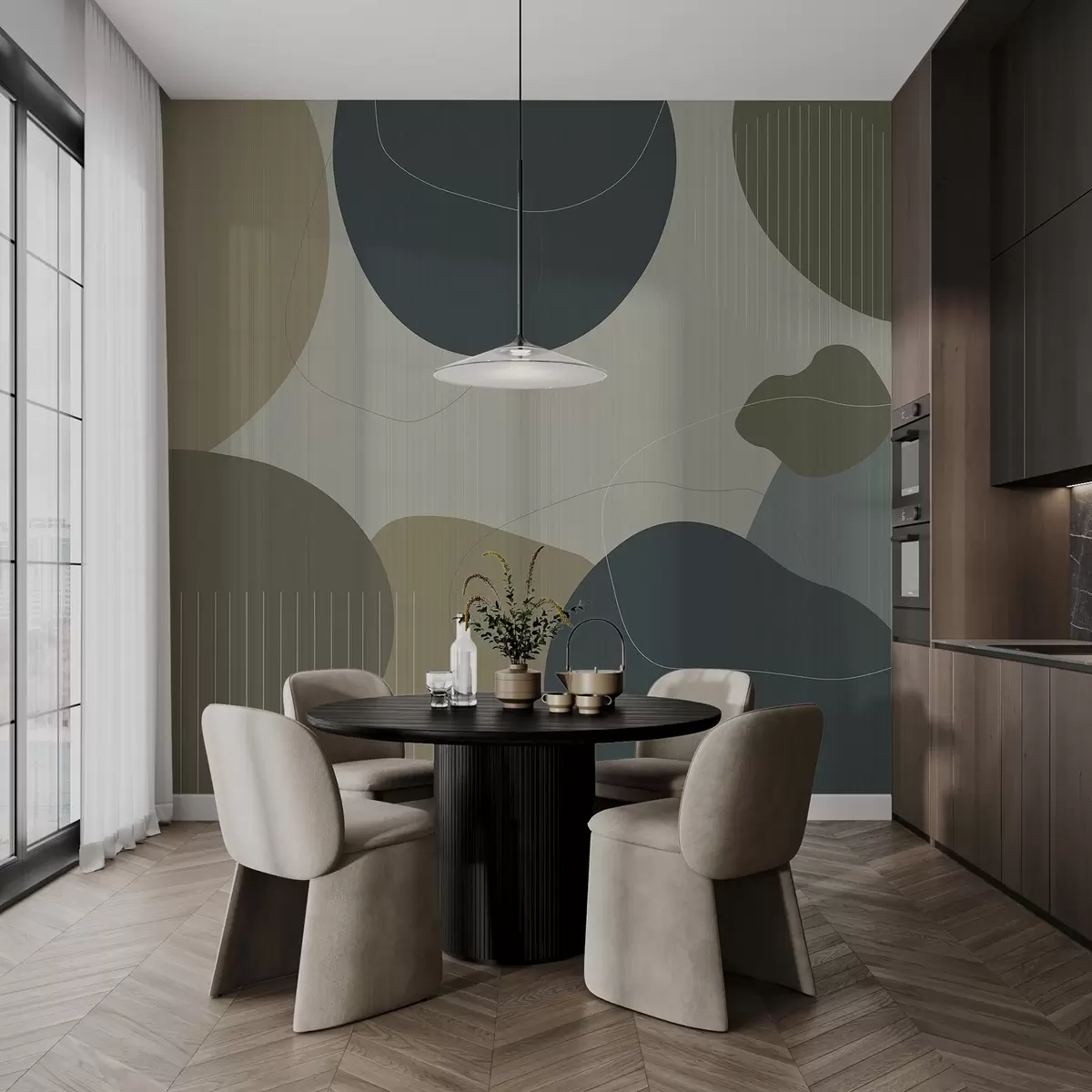 Valokuvatapetti Abstraktit ympyrät w04759v2