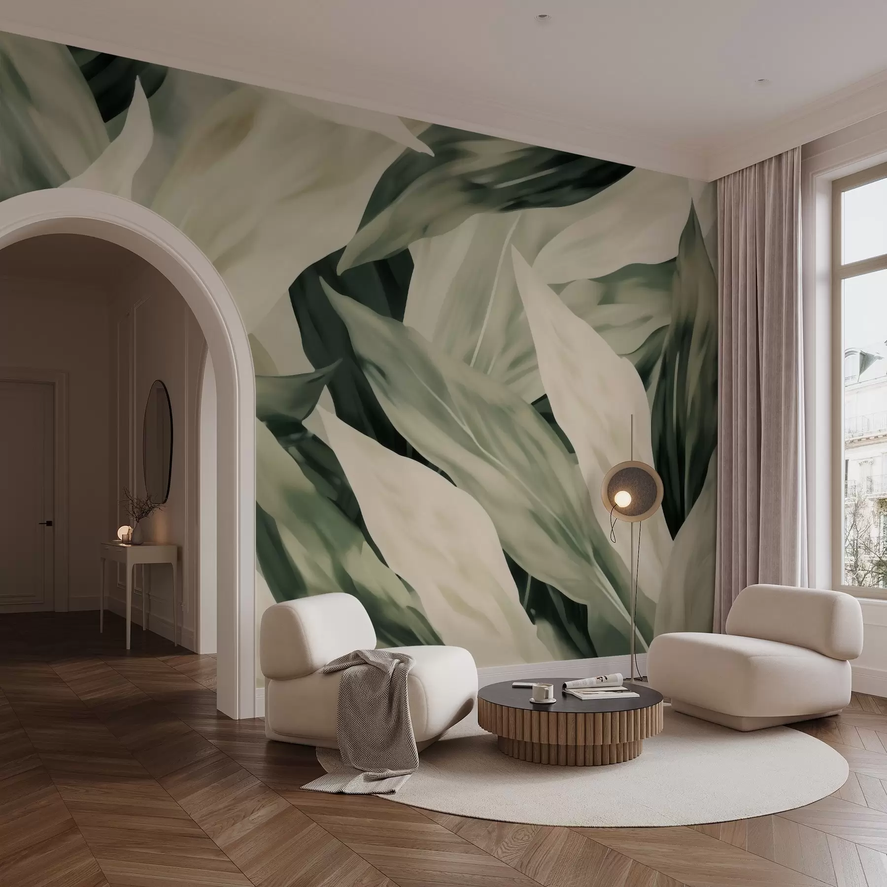 Valokuvatapetti Maalatut lehdet w04799