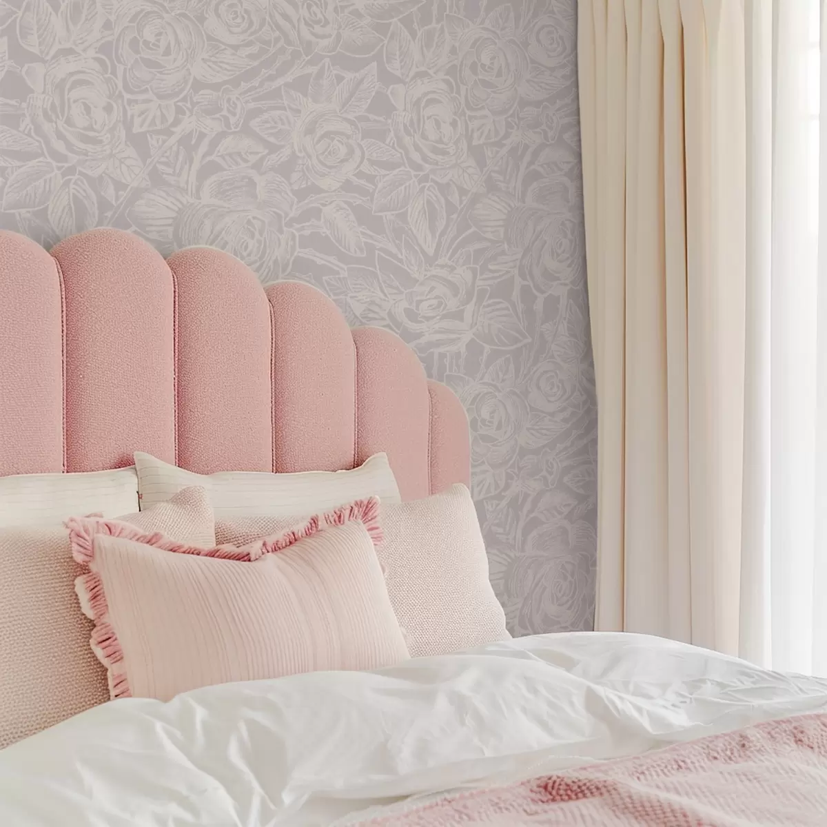 Taustakuva Kaiverretut ruusut vaaleanharmaalla pohjalla a00841v1