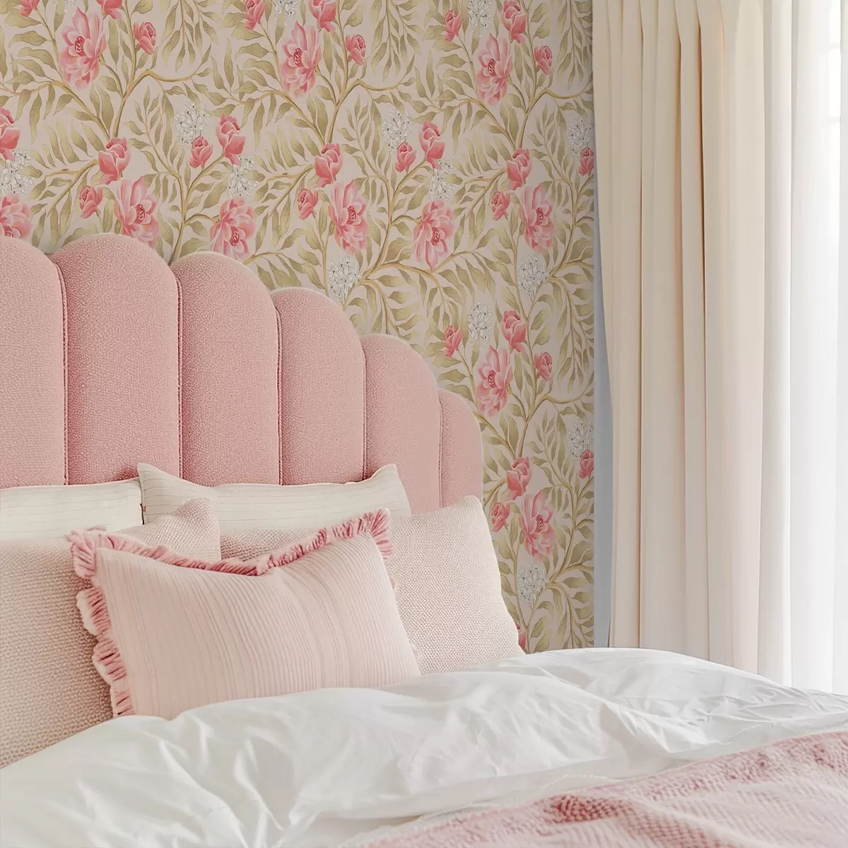 Taustakuva Vaaleanpunaiset kukat, valkoiset kukat ja okranväriset lehdet a00855