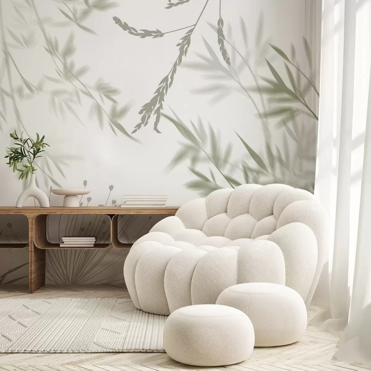 Valokuvatapetti Lehtien siluetit w04850