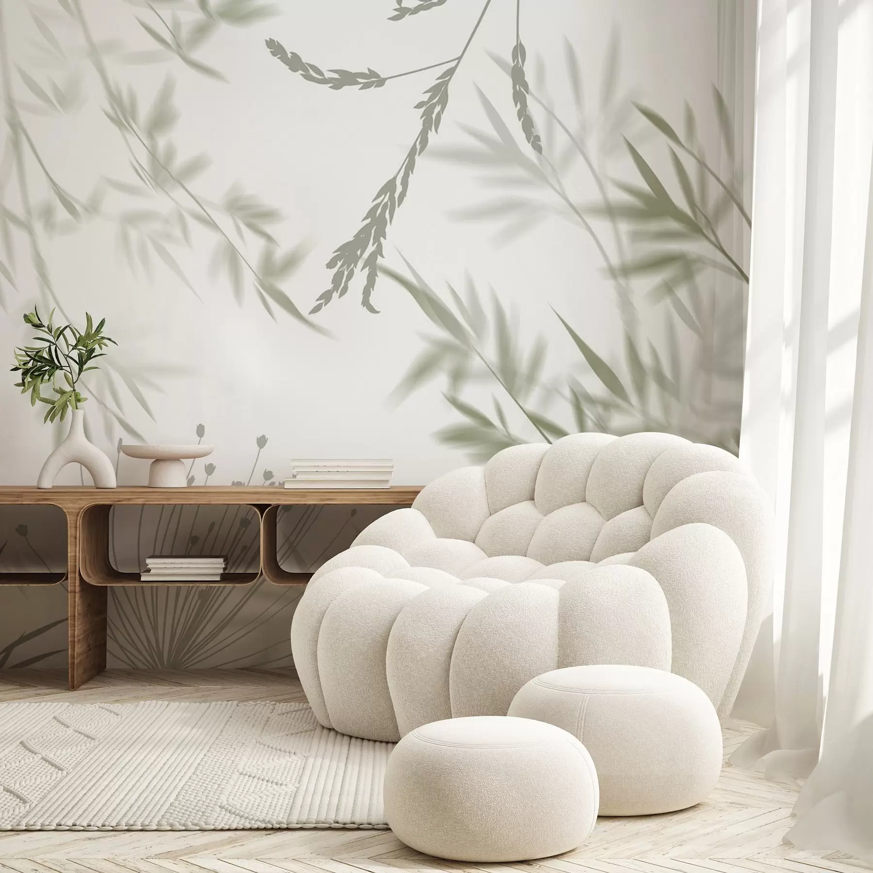 Valokuvatapetti Lehtien siluetit w04850