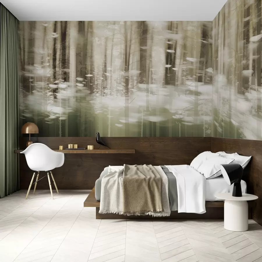 Valokuvatapetti Tyylitellyt puunrungot pastelliväreissä w04844