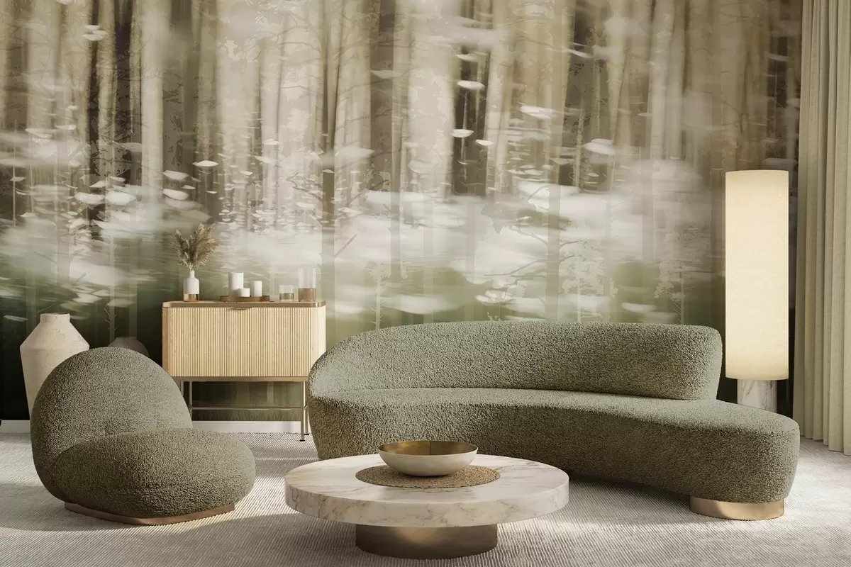 Valokuvatapetti Tyylitellyt puunrungot pastelliväreissä w04844