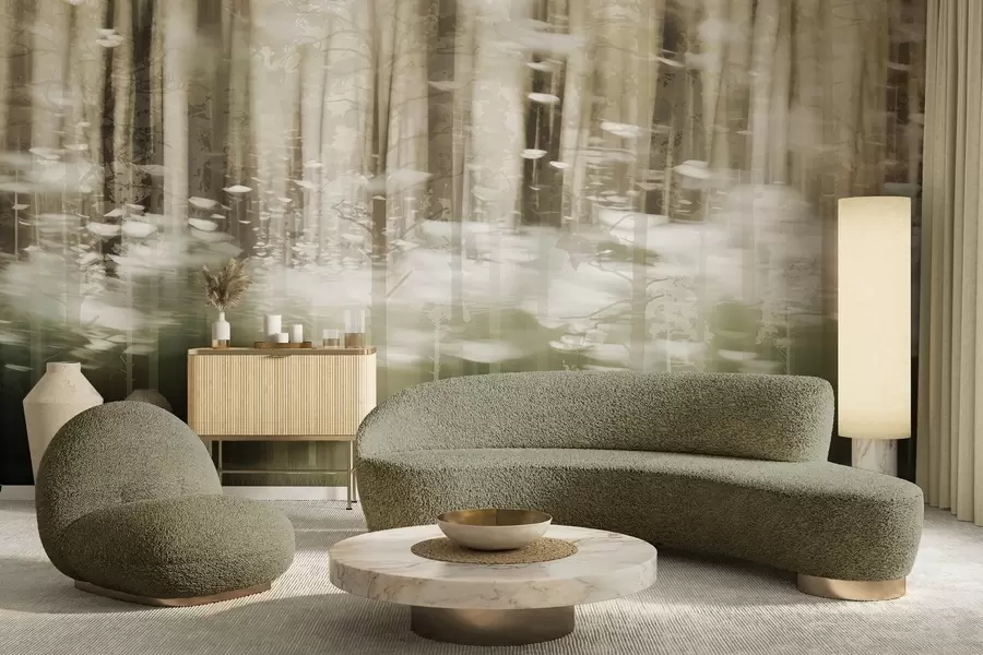 Valokuvatapetti Tyylitellyt puunrungot pastelliväreissä w04844