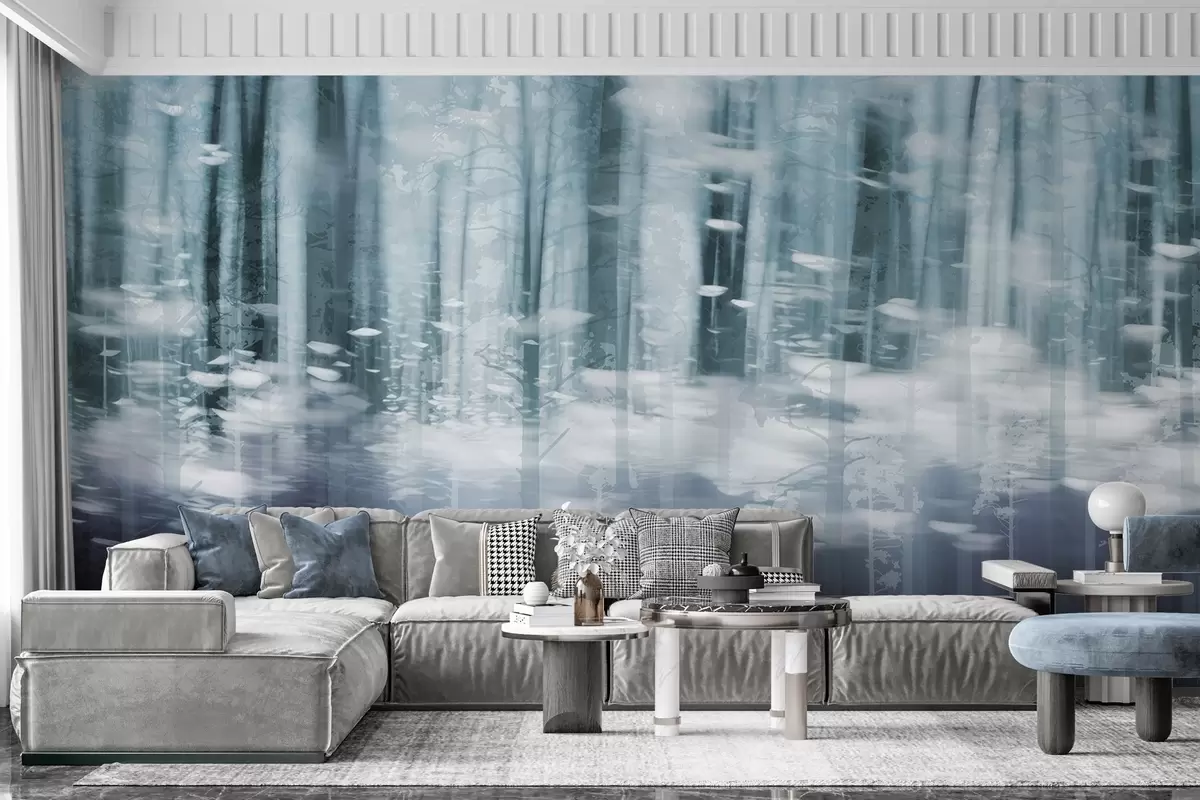 Valokuvatapetti Tyylitellyt puunrungot pastelliväreissä w04844v1