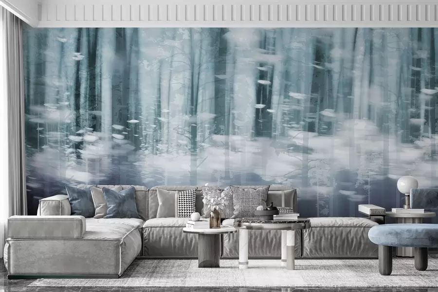 Valokuvatapetti Tyylitellyt puunrungot pastelliväreissä w04844v1