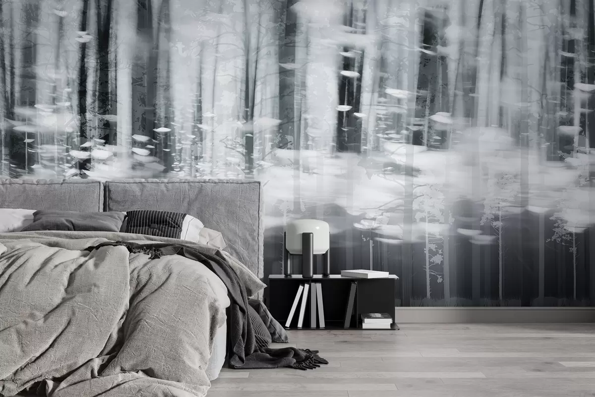 Valokuvatapetti Tyylitellyt puunrungot pastelliväreissä w04844v2