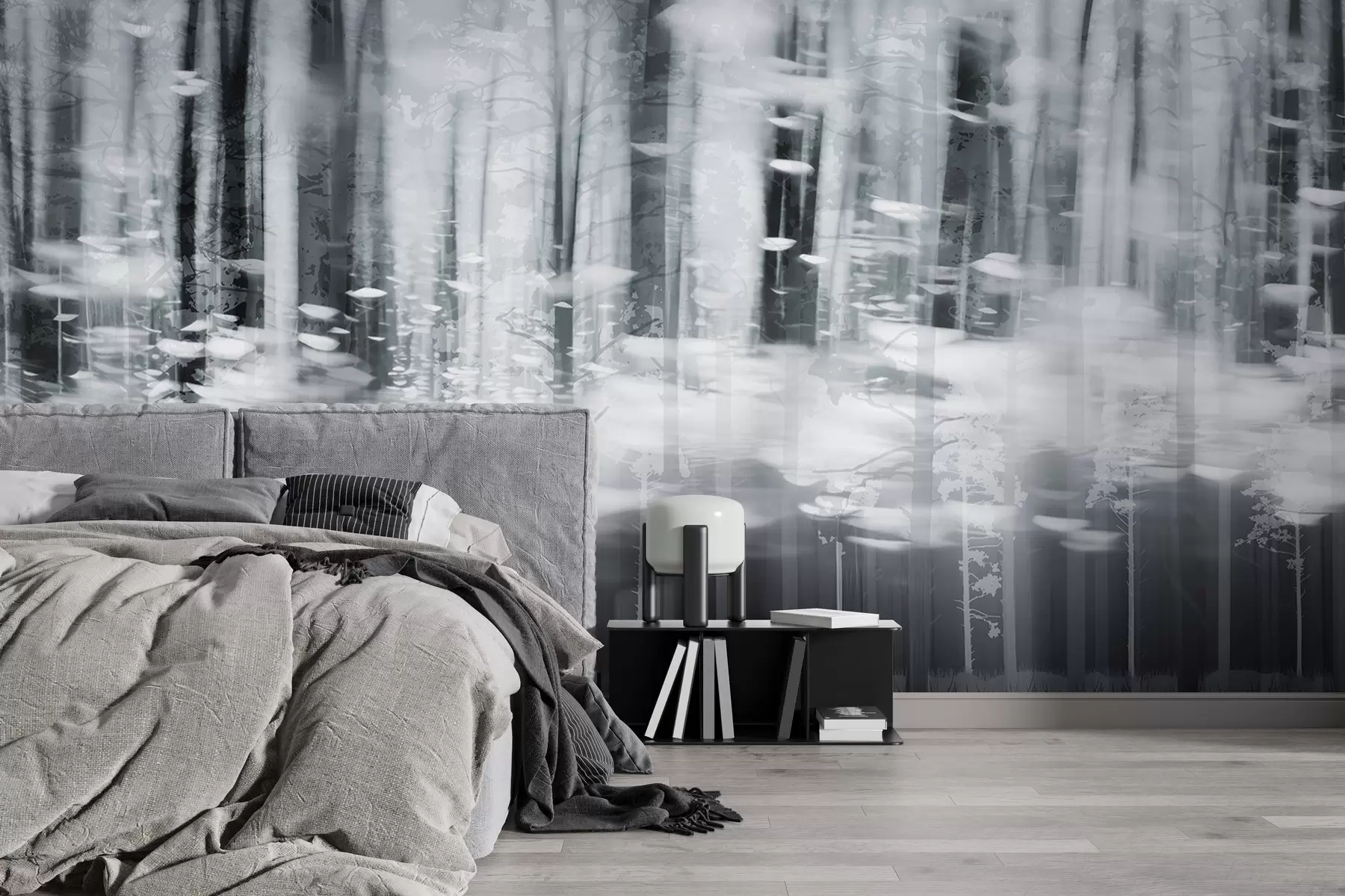 Valokuvatapetti Tyylitellyt puunrungot pastelliväreissä w04844v2