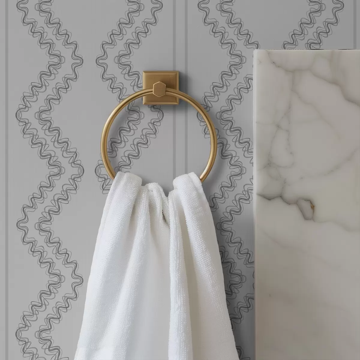 Taustakuva Pitsi-viiva siksak, neutraali harmaa a00689v2