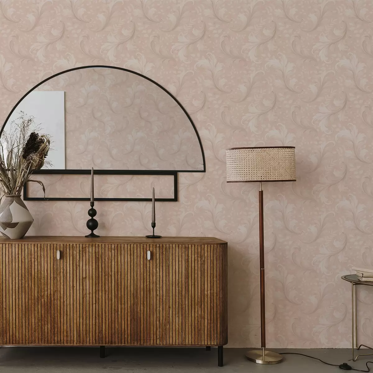 Taustakuva Akanttuskoristeet lämpimällä beige-taustalla a00772