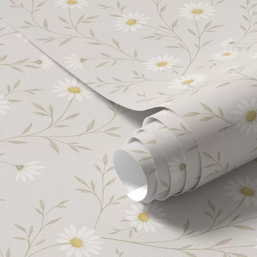 Valokuvatapetti Pienet koiranputket oksilla, lämmin beige a00777
