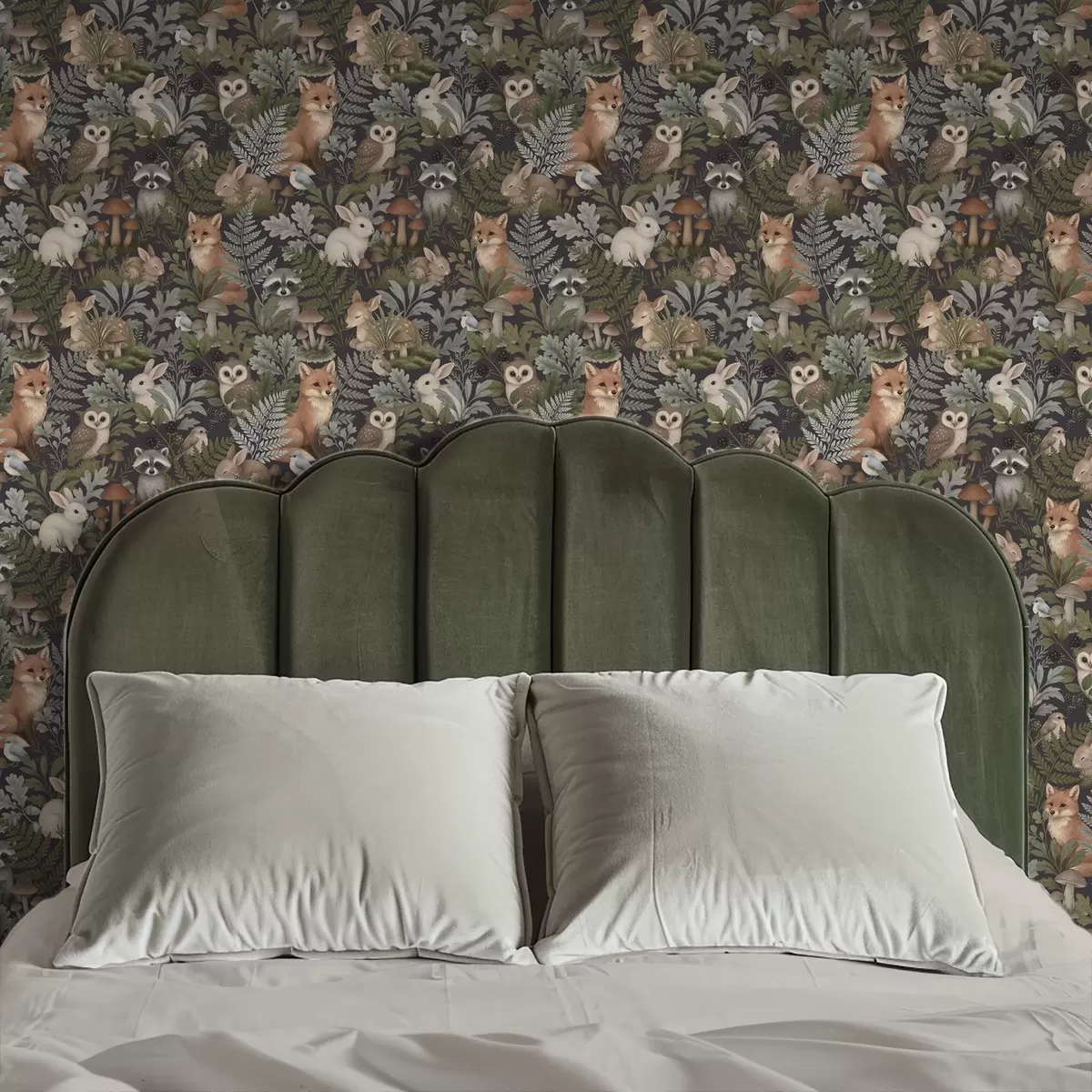 Taustakuva Metsän eläimet ja saniaiset syvällä hiilellä a00880