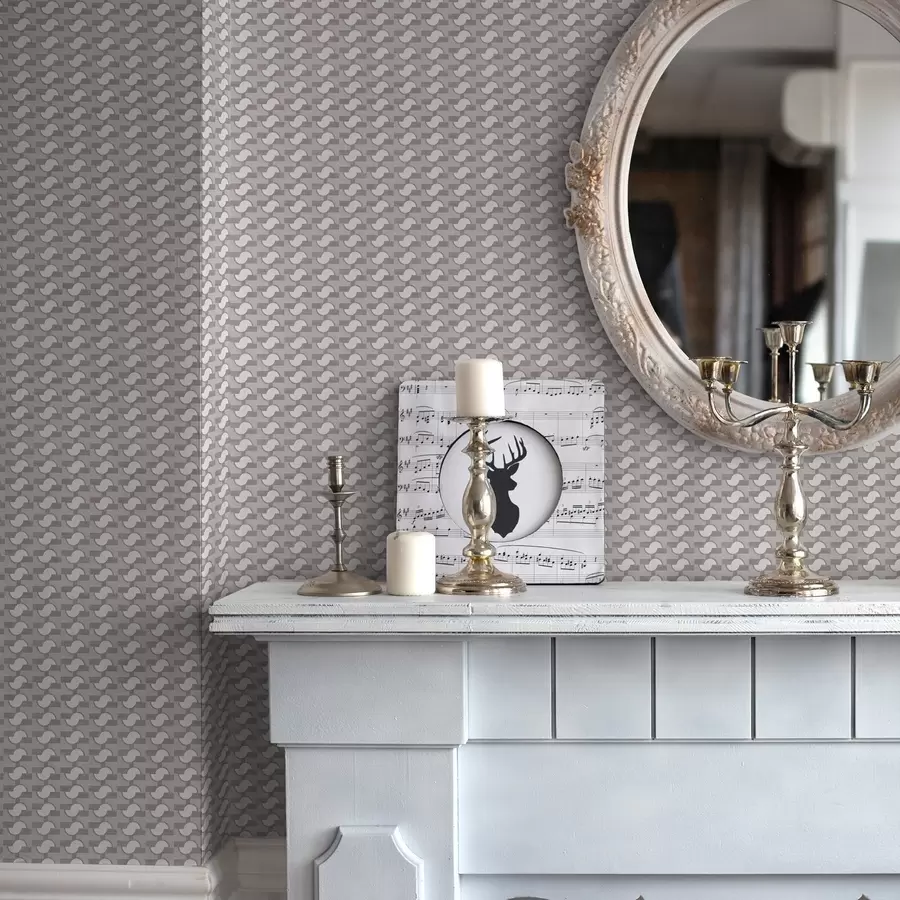 Valokuvatapetti Mauve-moduulilaatat, joissa on toisiinsa liitetyt puolipyörät a00915