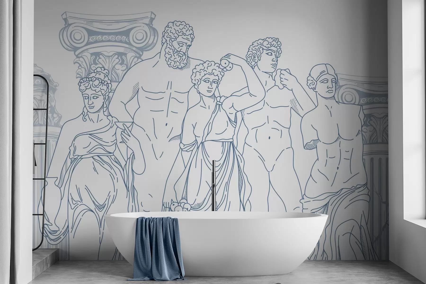 Valokuvatapetti Muinaiset ihmiset ja pylväät w04865