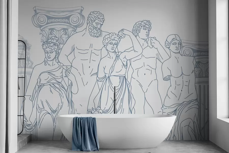 Valokuvatapetti Muinaiset ihmiset ja pylväät w04865