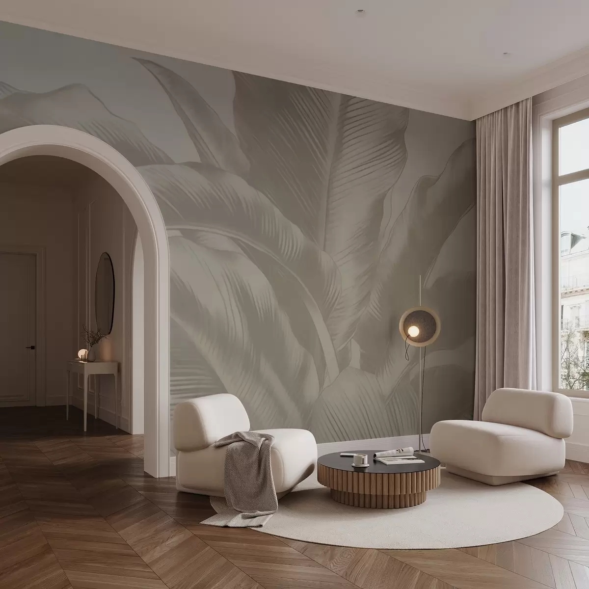 Valokuvatapetti Pitkät lehdet, kuluneet banaaninlehdet w04827v4