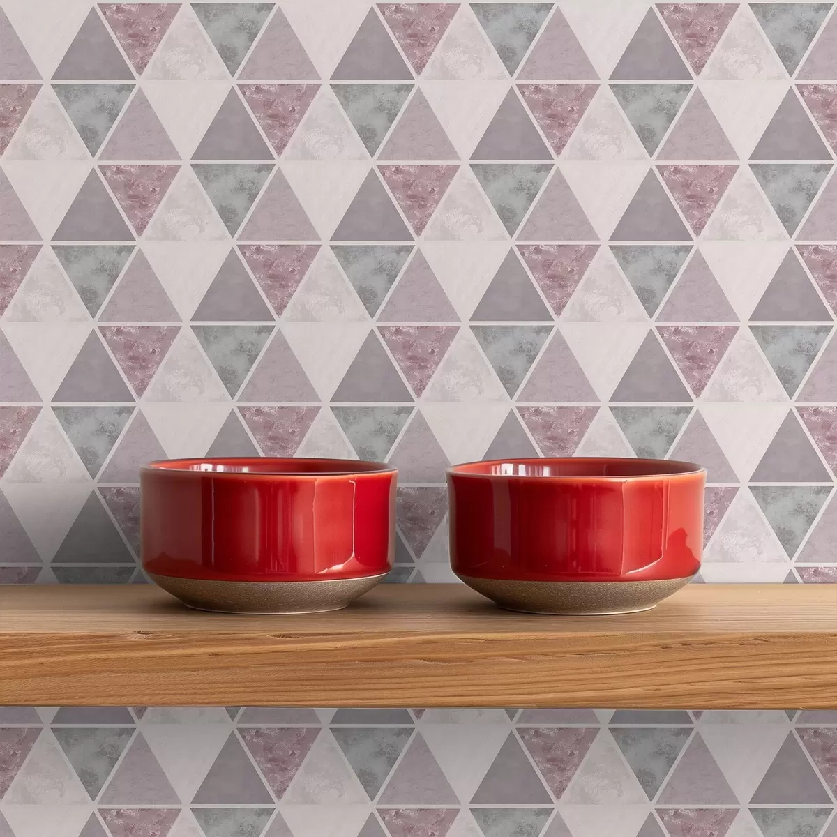 Taustakuva Pehmeät kolmiot harmaapinkissä ja puuterimaisissa sävyissä a00918