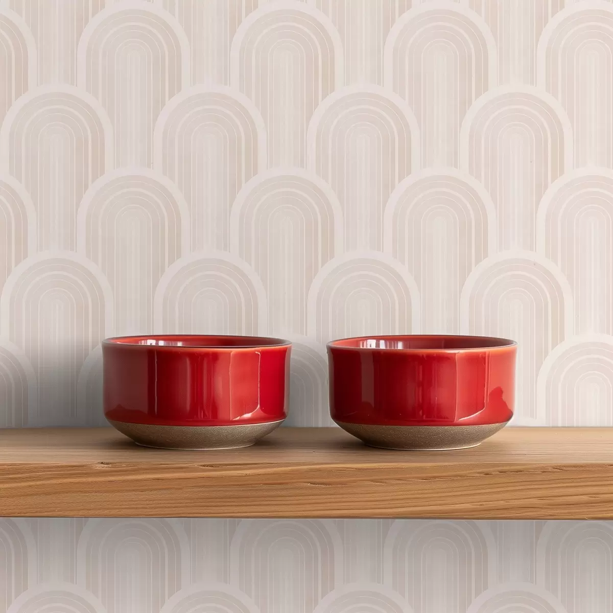 Taustakuva Pienet kaari-moduulit lämpimissä kermanbeigen sävyissä a00924