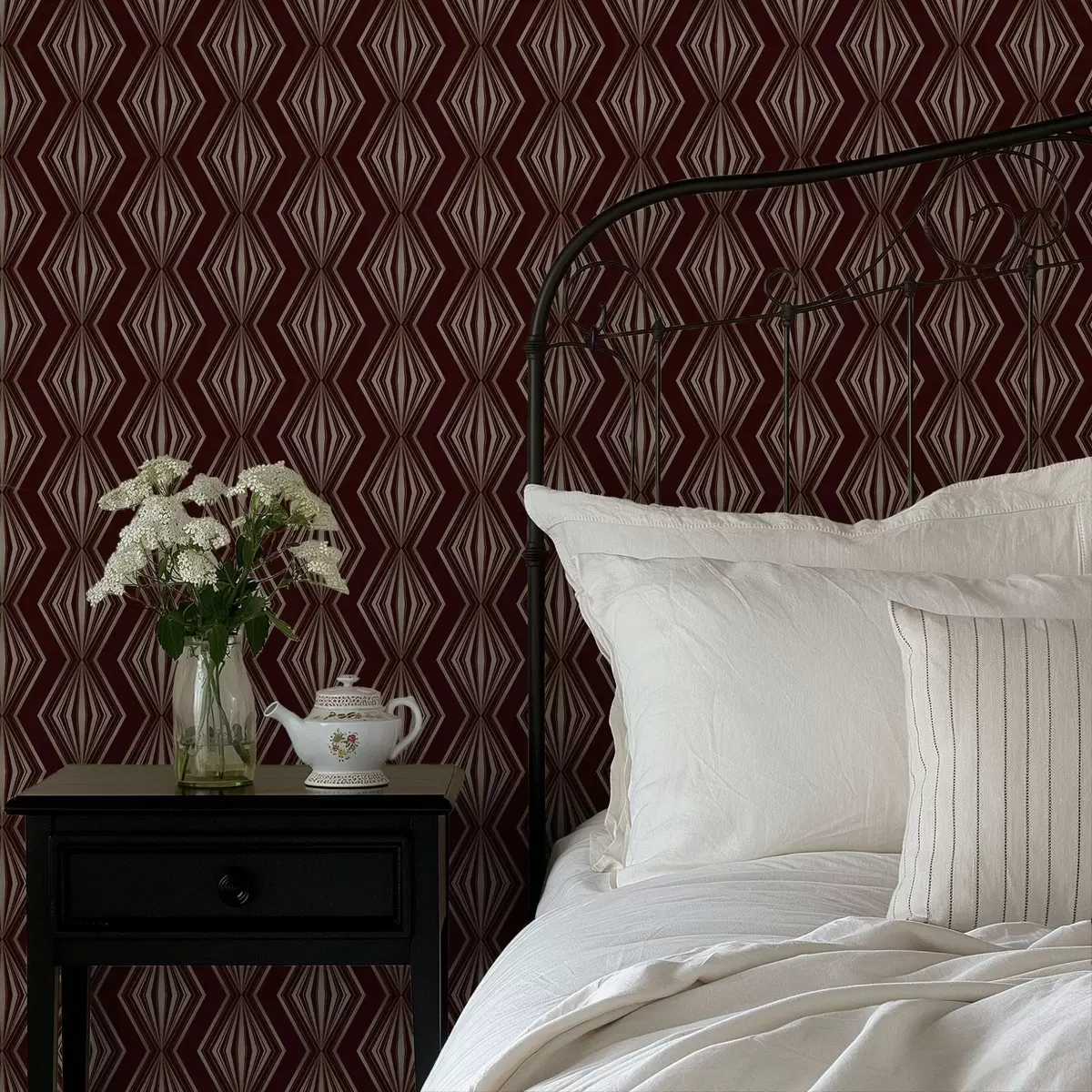 Taustakuva Viininruskea tausta ja timanttinen geometrinen kuvio a00925v1