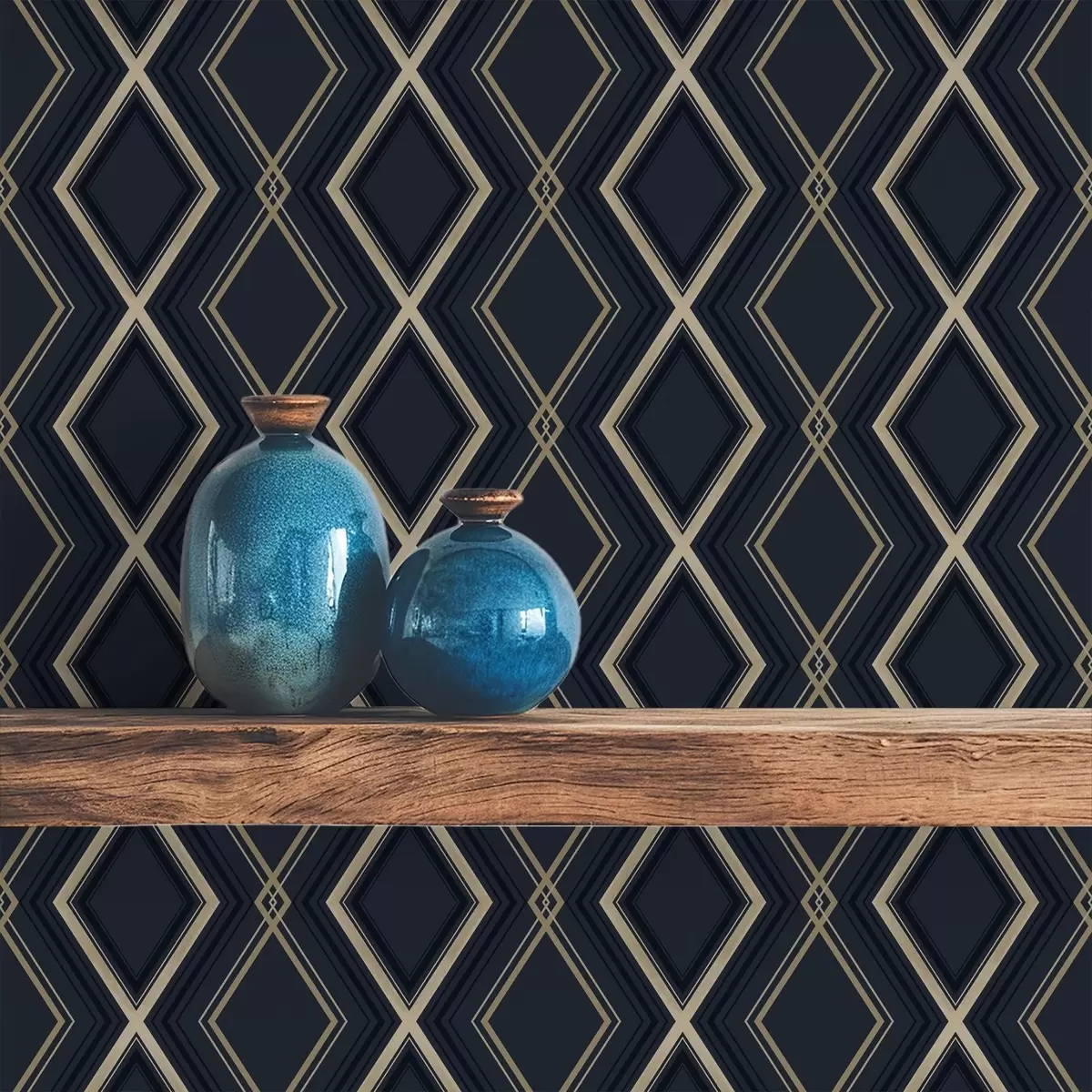 Taustakuva Tummansininen timanttiruudukko ohuilla vaaleilla viivoilla a00975