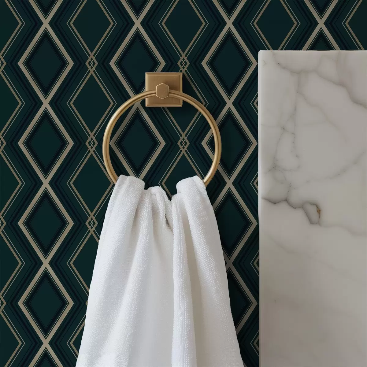 Taustakuva Tummanvihreä tausta, jossa toistuva timanttikuvio a00975v1