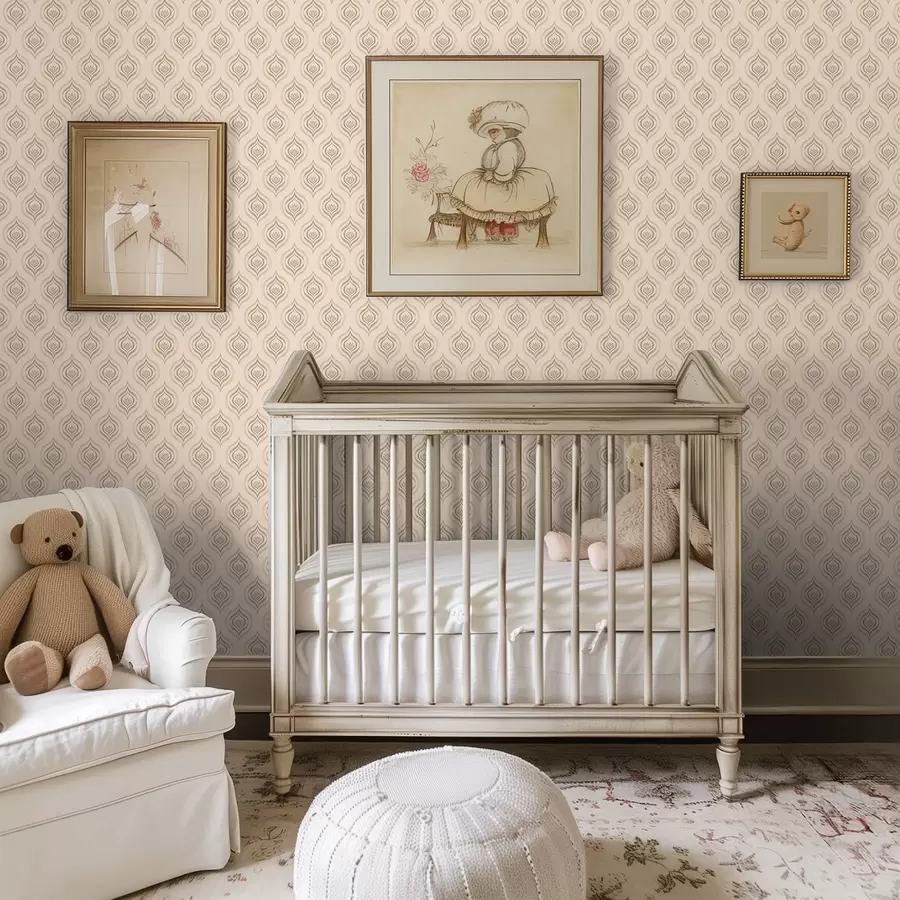 Valokuvatapetti Jauhemaiset pisaramotiivit ja kukka lämpimällä taustalla a00977v2