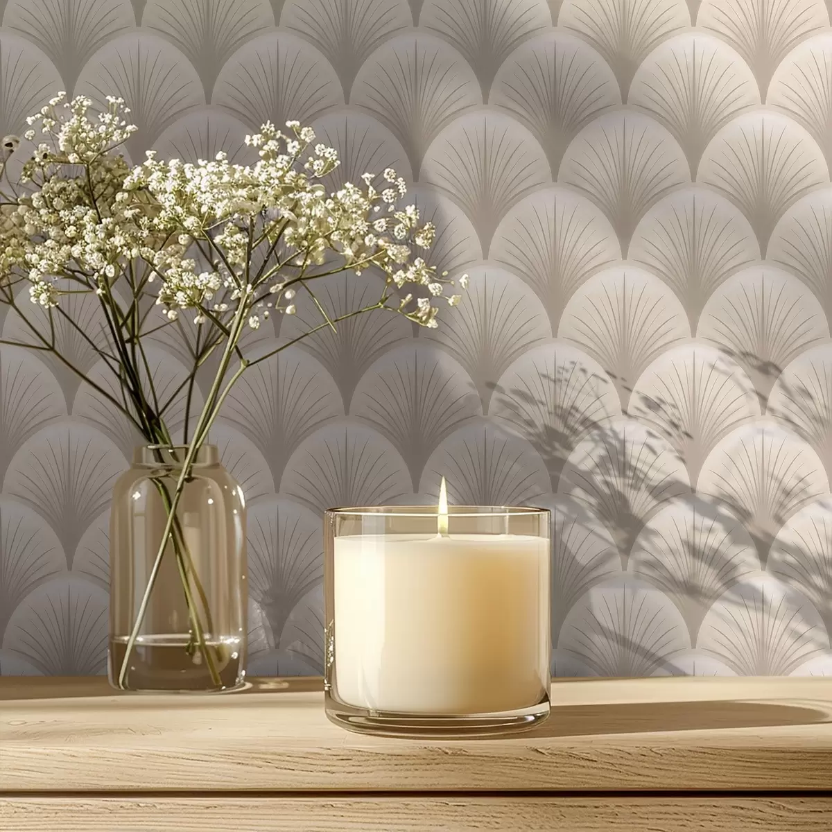 Taustakuva Beige tuulettimen kaaret, joissa on hienot säteet vaalealla taustalla a00978