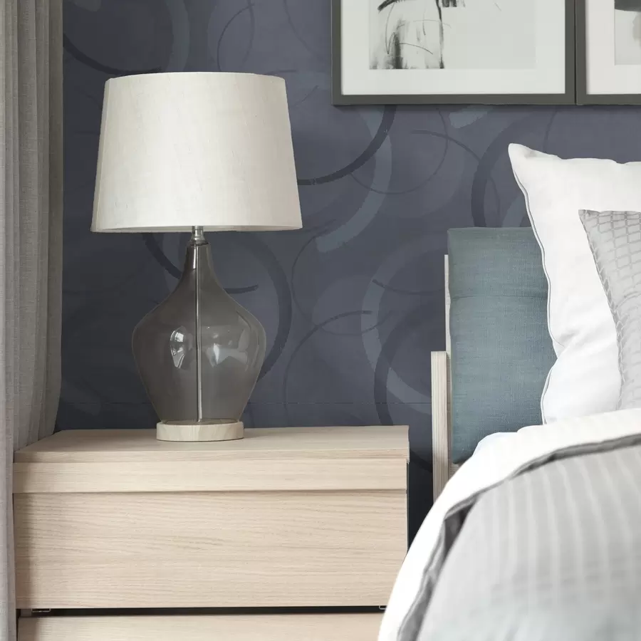 Valokuvatapetti Puolipyörät ja pehmeät ympyrät viileässä harmaansinisessä värimaailmassa a00980