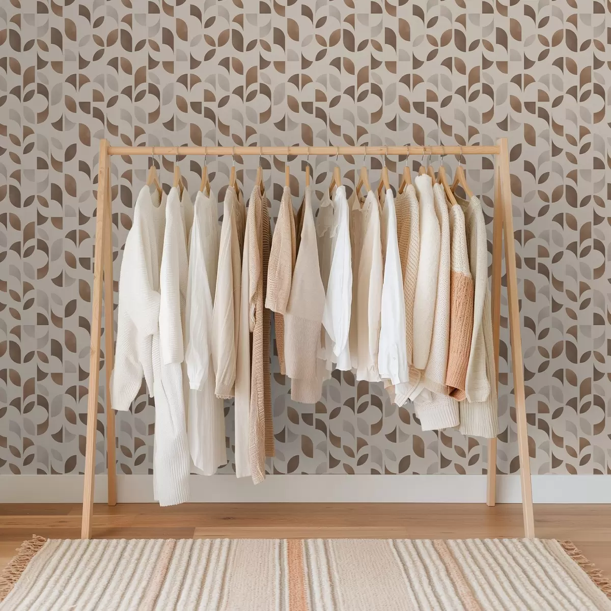 Taustakuva Puolipyörien ja lehtien rytmi lämpimissä karamellinruskeissa sävyissä a00986v1