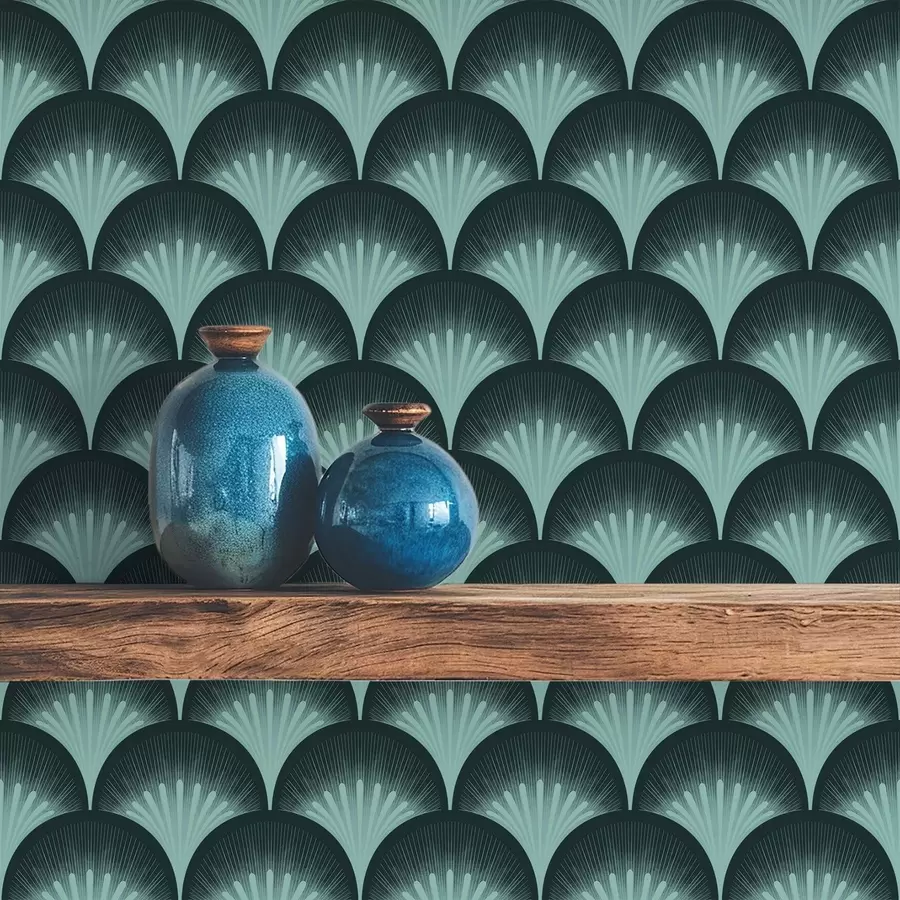 Valokuvatapetti Kontrastiset mintunlehdet lähes mustalla taustalla a00990