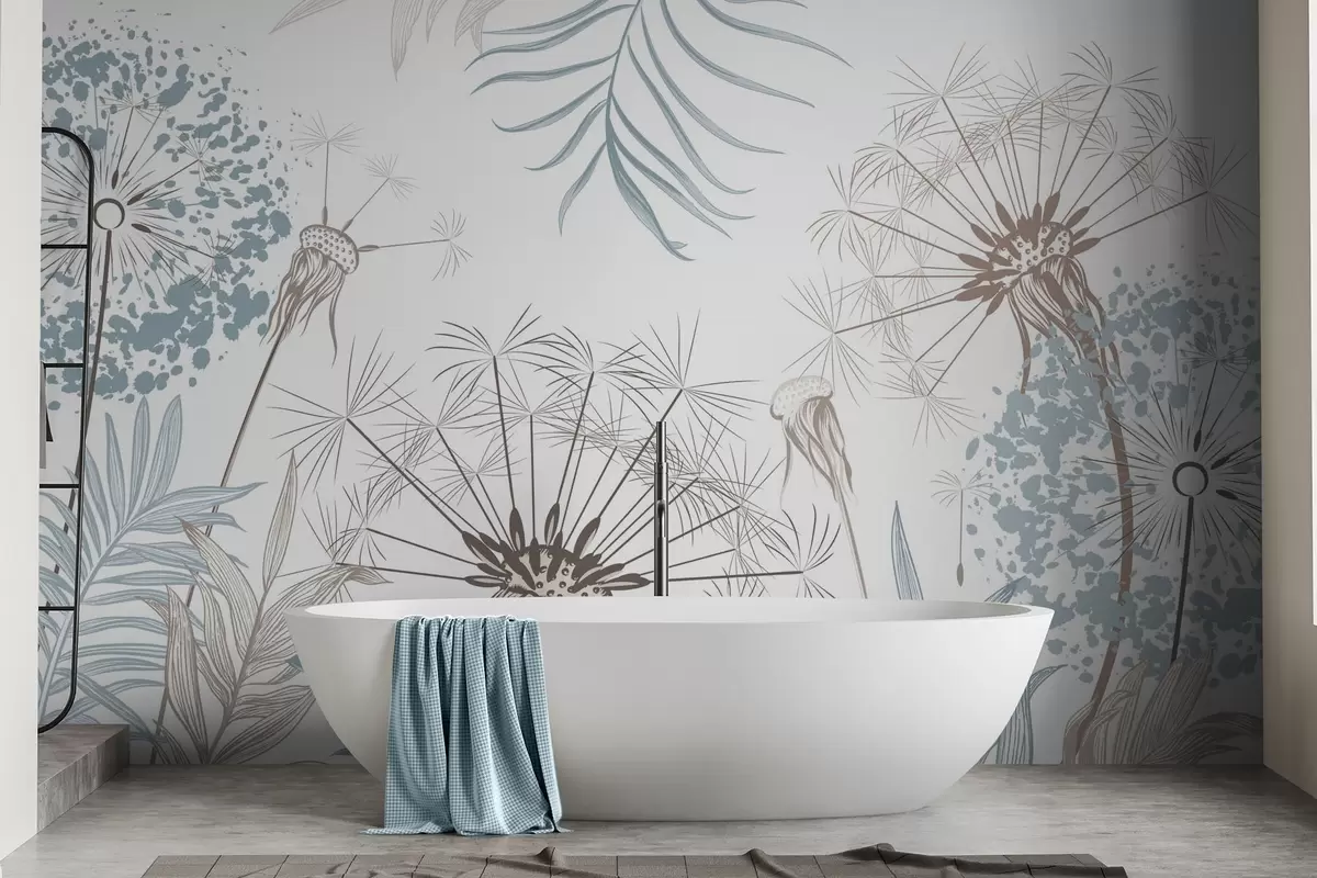 Valokuvatapetti Voikukat lehtien joukossa w04942