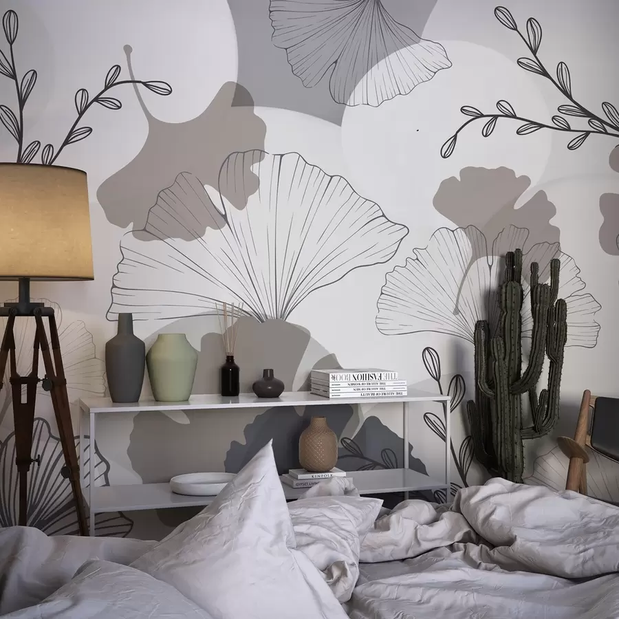 Valokuvatapetti Minimalistiset ginkgo-lehdet w04913