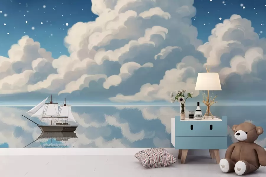 Valokuvatapetti Paksut pilvet veden yllä w04996