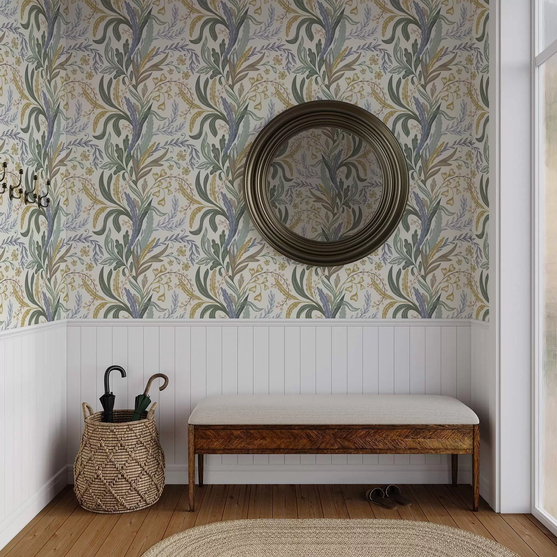 Valokuvatapetti Ylellinen kukkakoriste pehmeässä pastellisävyissä a00939