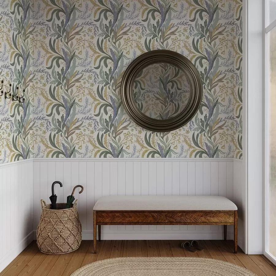 Valokuvatapetti Ylellinen kukkakoriste pehmeässä pastellisävyissä a00939