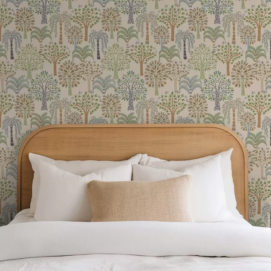 Valokuvatapetti Koristepuut pehmeässä luonnollisessa värimaailmassa a00960