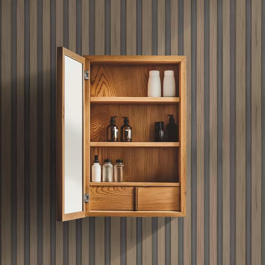 Valokuvatapetti Pystysuorat puusäleet tummanharmailla inserttien kanssa a00991