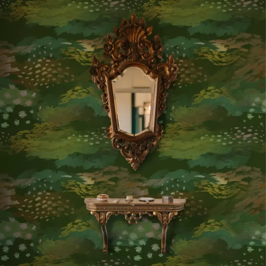 Valokuvatapetti Rikas vihreä abstraktio energisillä siveltimenvedoilla a00999v3