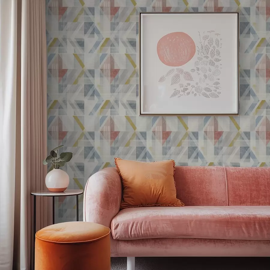 Valokuvatapetti Geometrinen kuvio, jonka keskellä on punainen timantti a01055