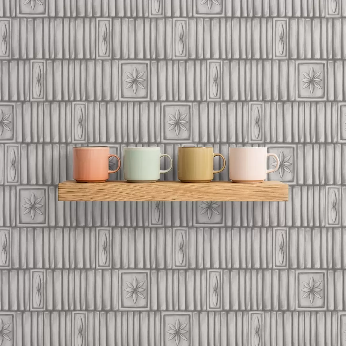 Taustakuva Relief-pystypaneelit graafisilla kukka-asetelmilla a01058