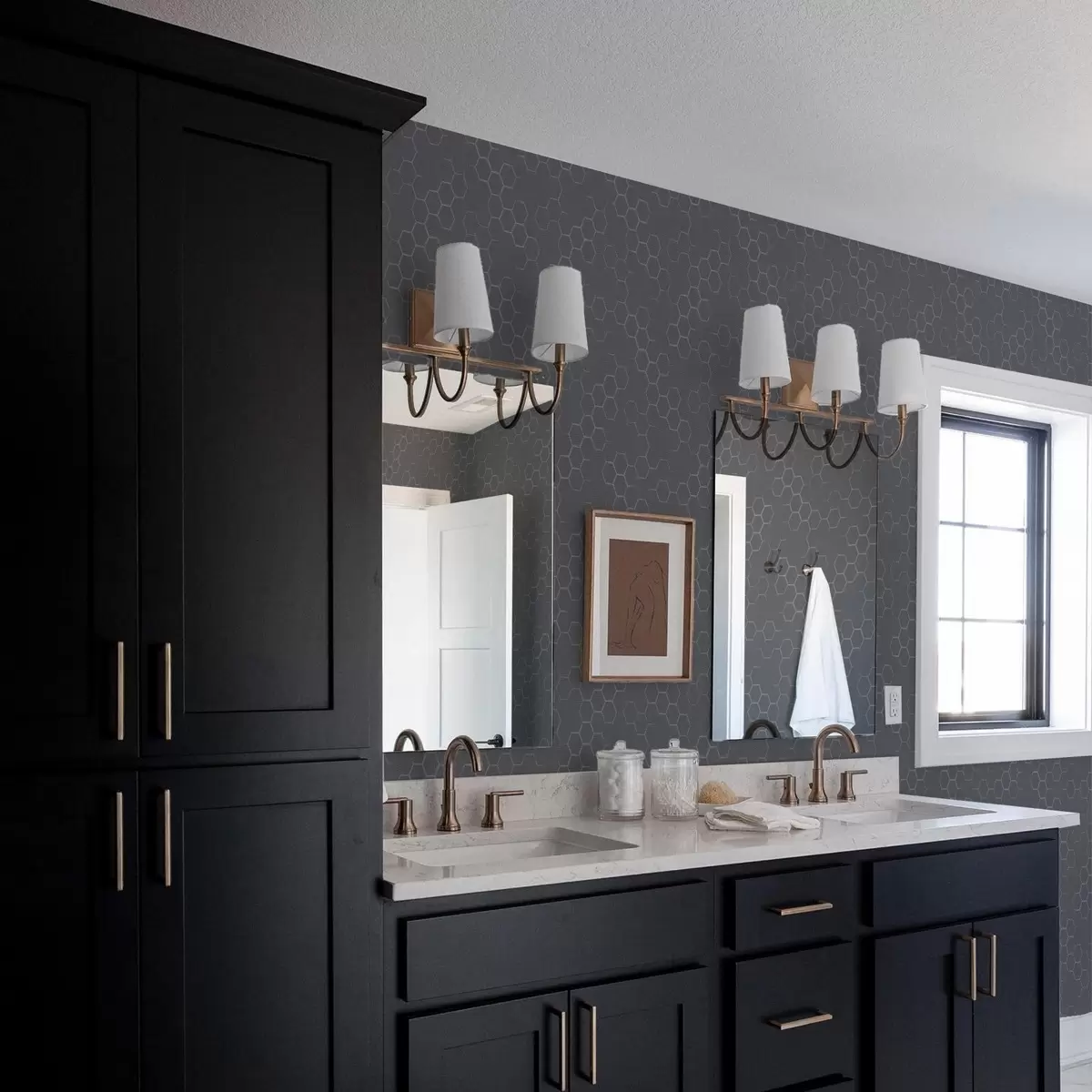 Taustakuva Tumma grafiittinen hunajakenno-kuvio, jossa on syvyyttä a01061v1