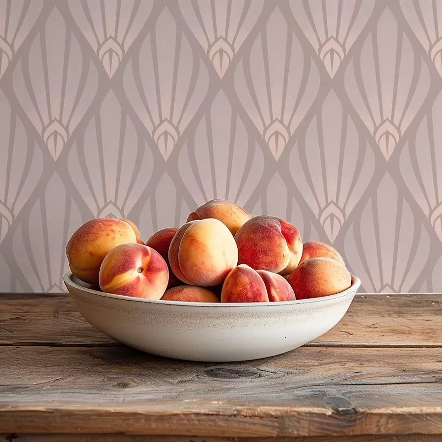 Valokuvatapetti Pölyinen beige Art Deco pehmeillä tuulettimilla a01064v1