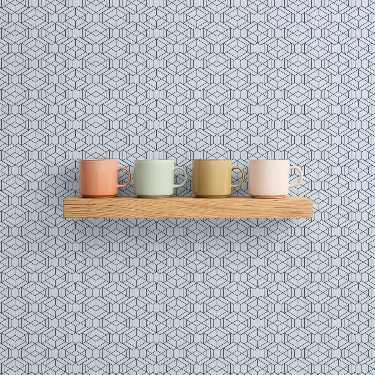 Taustakuva Vaaleansininen geometrinen kuutio-kuvio a01066