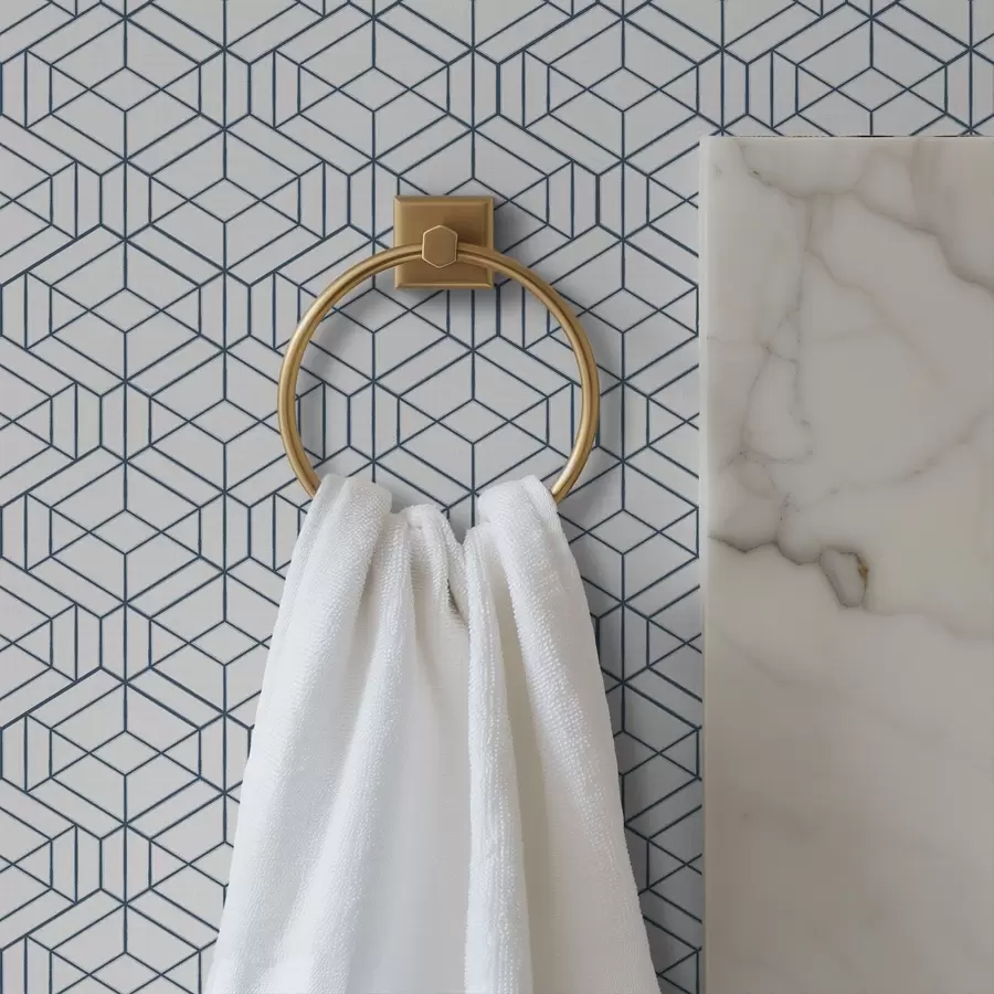 Valokuvatapetti Valkoinen tausta ja siniset kolmiulotteiset geometriset kuutiot a01067